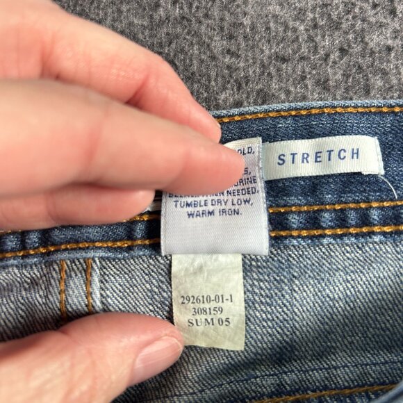 Old Navy Womens Low Waist Cuffed Hem Blue Denim Stretch Capri Jeans Size 12 2005 - Picture 6 of 13